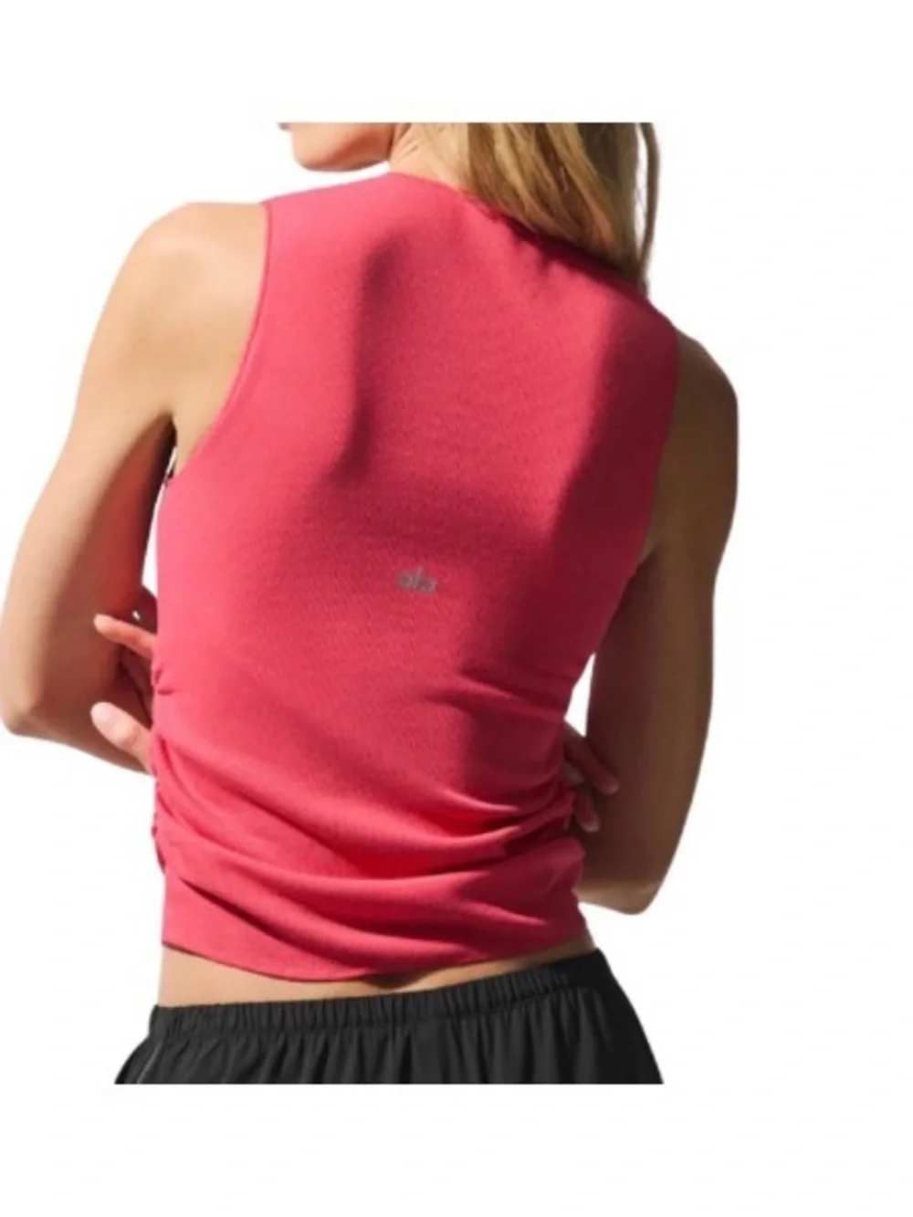 ALO Yoga Ribbed Tank Top coral color
